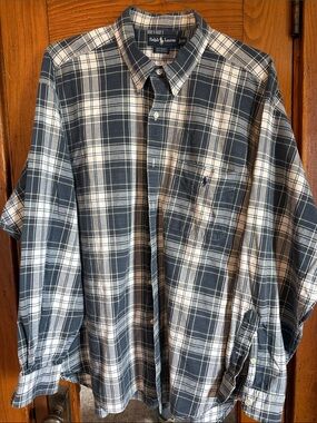 Ralph Lauren Big Shirt Men’s Navy Plaid Button-Down Shirt